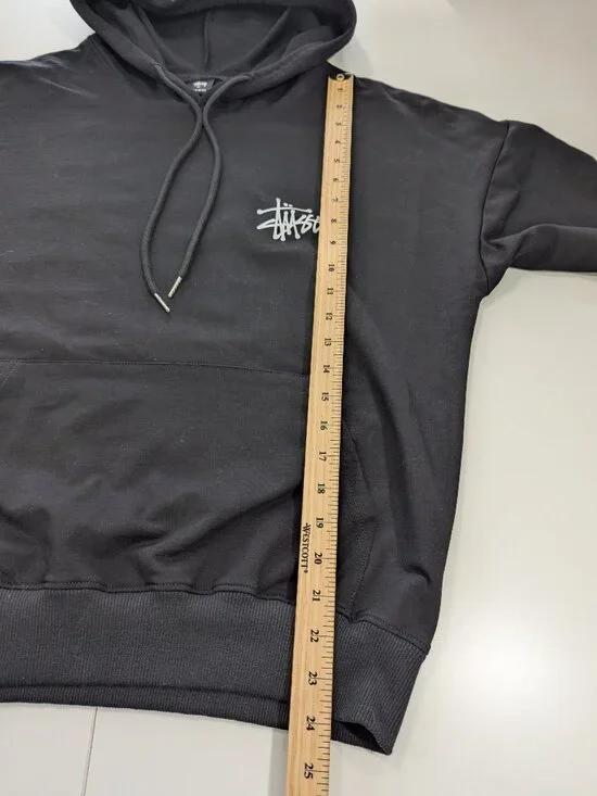 Stussy Basic Black Hoodie Pullover - Picture 11 of 12